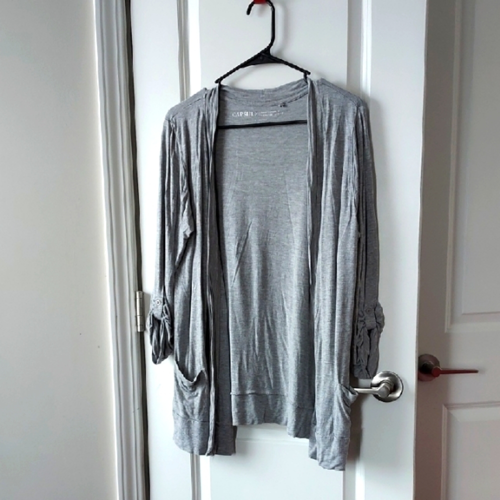 Capsule Gray Open-Front Cardigan 18